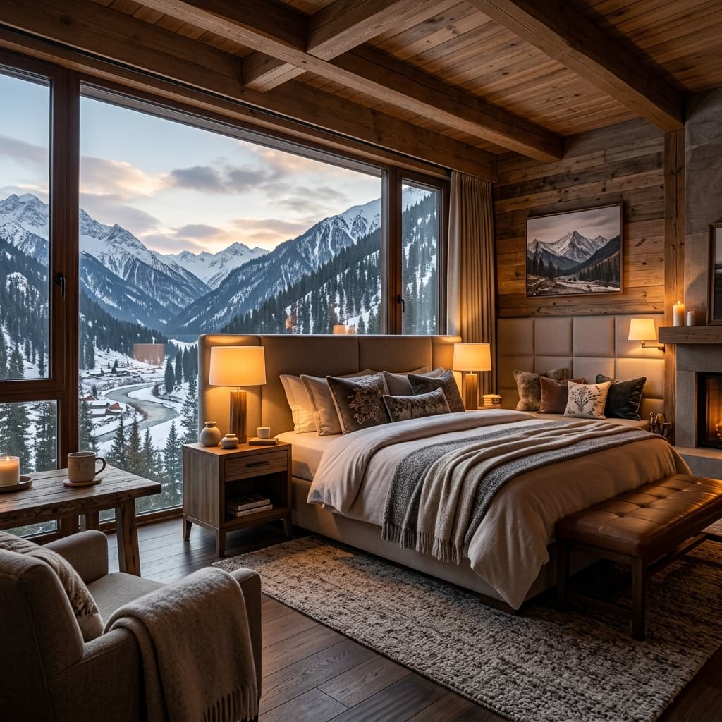 Wooden Bedroom Interior